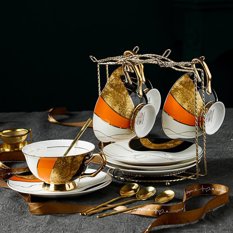 Retro Ceramic Coffee Cup, High-End Niche Light Luxury, High-End Exquisite Bone China Afternoon Tea Tea Set