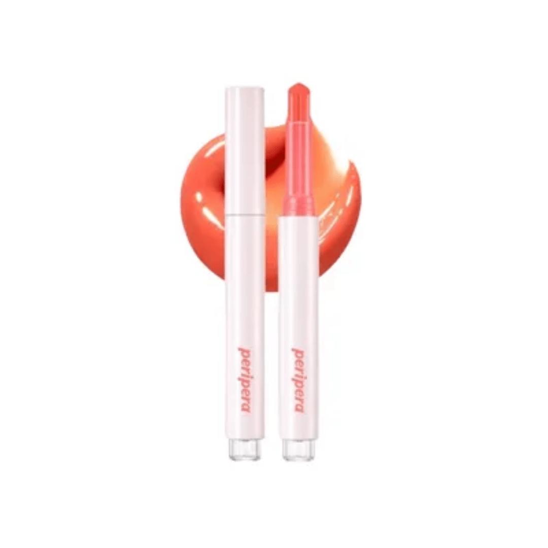 

Peripera Heart Jam Glow Lip #01 Peach Fondue 1.4 g - nawilżająca pomadka brzoskwiniowo-beżowa