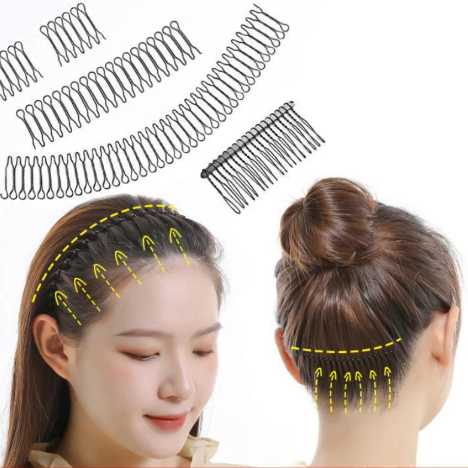Invisible Broken Hair Hairpin Adult Tiara Tools Roll Curve Needle Bangs Fixed Insert Comb Professional Styling Accessories