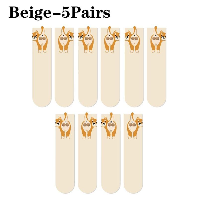 Women's Funny Cartoon Socks MidCalf Spring Summer Fall Casual Unisex Fashion BreathableComfortableCreative Multi-Function Socks