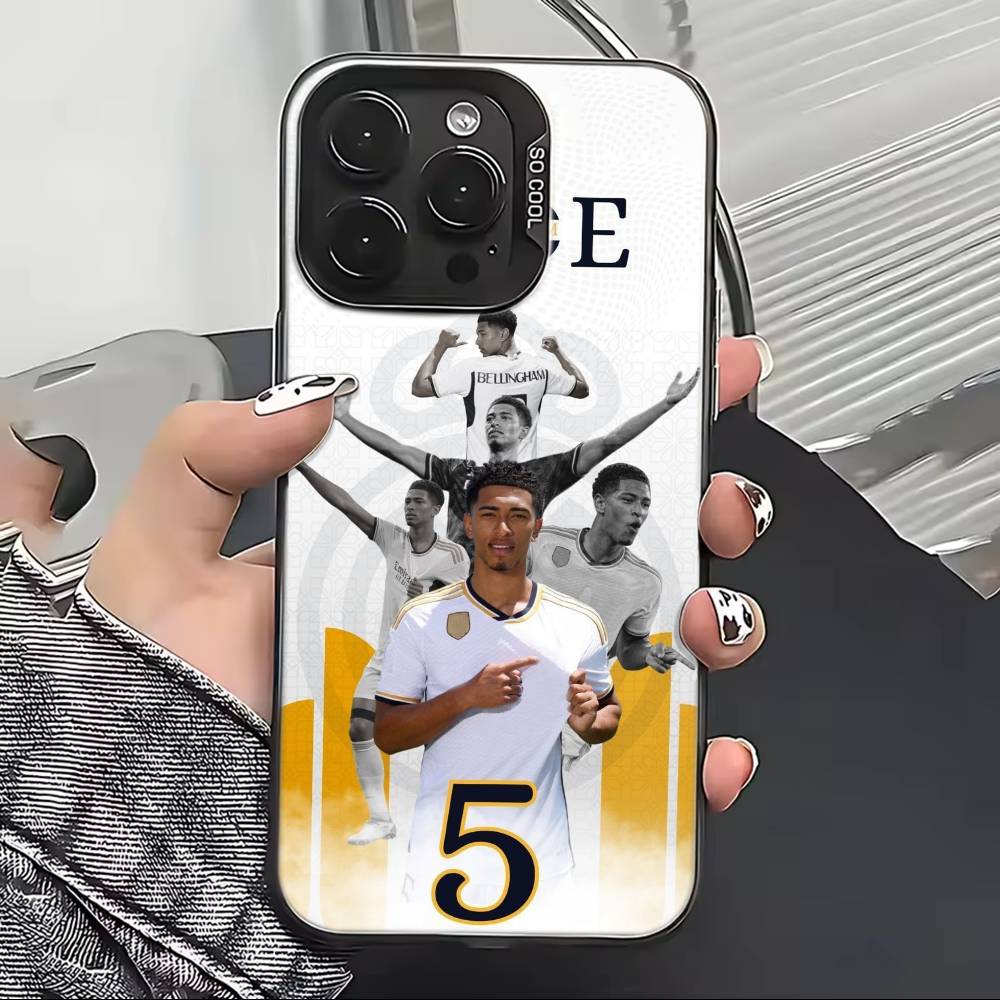 J-Jude F-Football Bellinghams Phone Case For iPhone 17,16,15,14,13,12,11 Plus,Pro Max,XS,Colorful Silver Black Cover