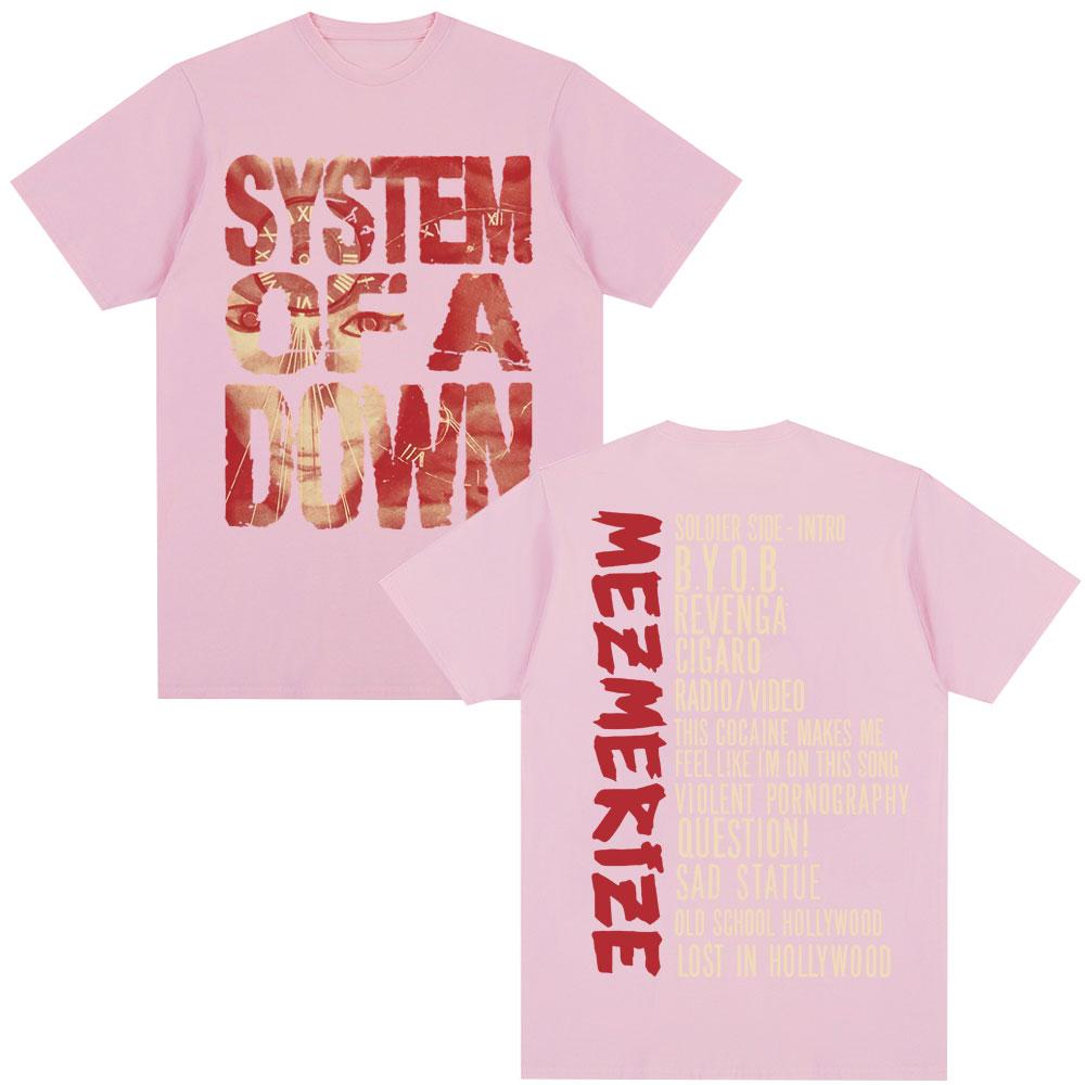Rock Band System of A Down Mezmerize Album T Shirts Hip Hop Harajuku Vintage Gothic T-shirt Men Women Cotton Oversized T-shirts