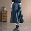 Summer Retro Plaid Stylish Slimming Plus Loose Floral Cover Mid Length Skirt