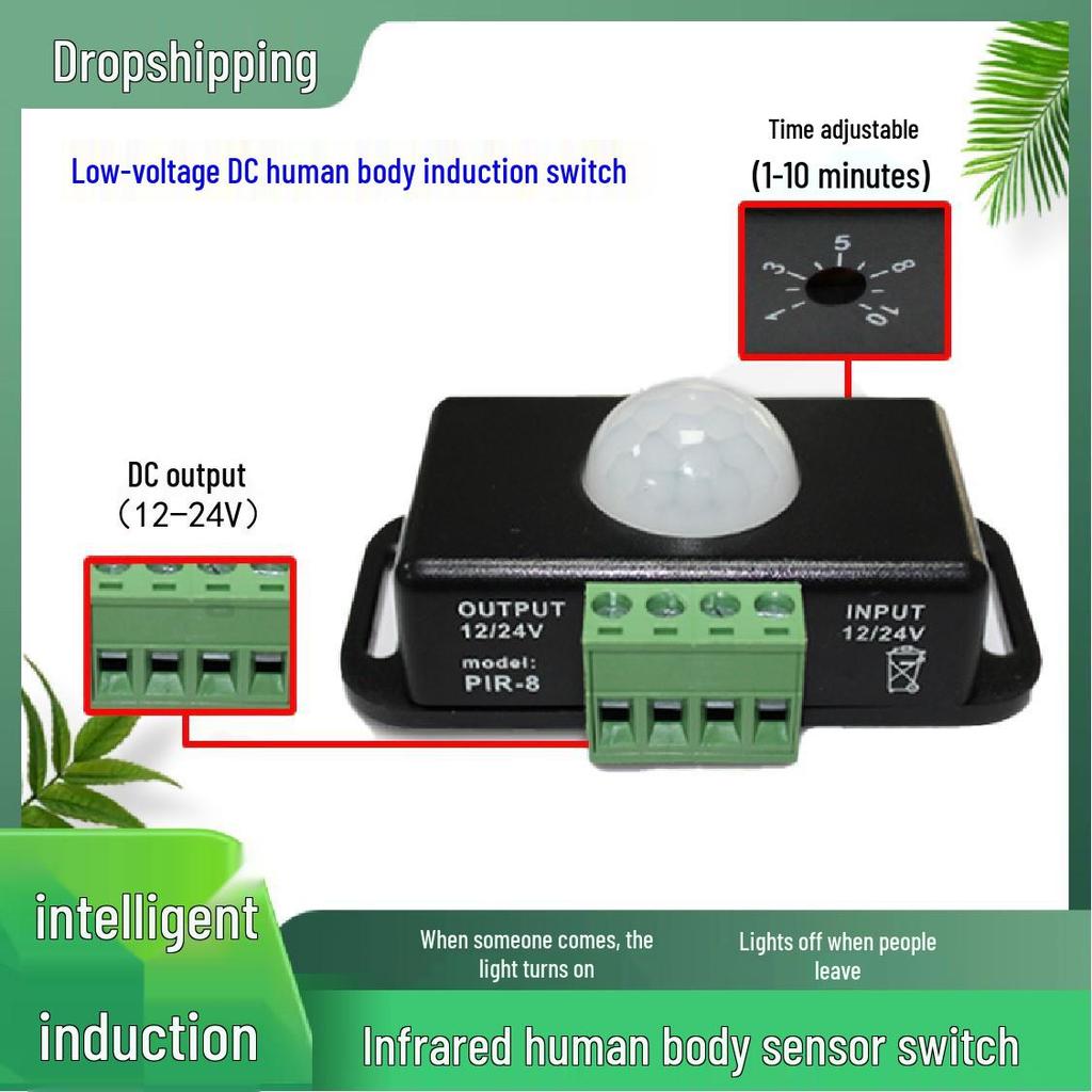 Infrared Human Body Sensor Switch, 12V/24V Adjustable PIR with CE Certification
