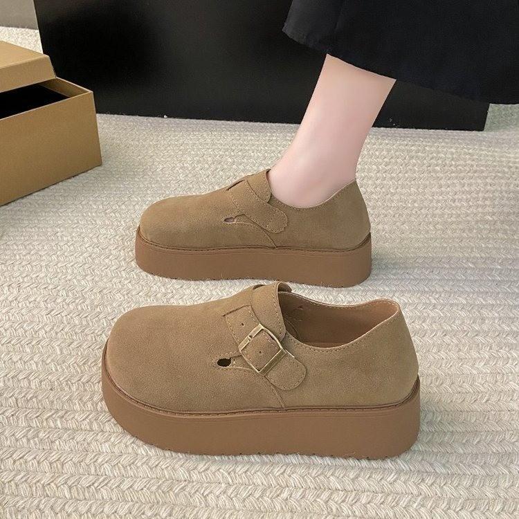 Fashion 2025 New Thick-soled Height-increasing Shoes New Retro and Laid-back Style Anti-slip Single Shoes Soft-soled Women Shoes