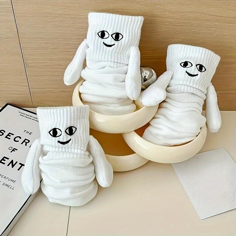3 Pairs Magnetic Connection Crew Socks Cozy Breathable Thermal Knit for Cooler Seasons Ideal for Matching with Partners