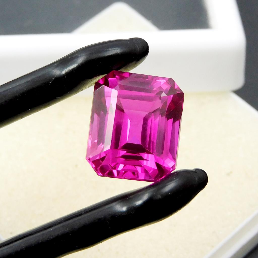 Pink Sapphire Emerald Cut 11.55 Ct Top Quality Loose Gemstone CERTIFIED Natural