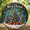 Vintage Metal Sign Blue Deer Merry Christmas Retro Tin Plate Wall Decor Home Holiday Gift 20 Cm