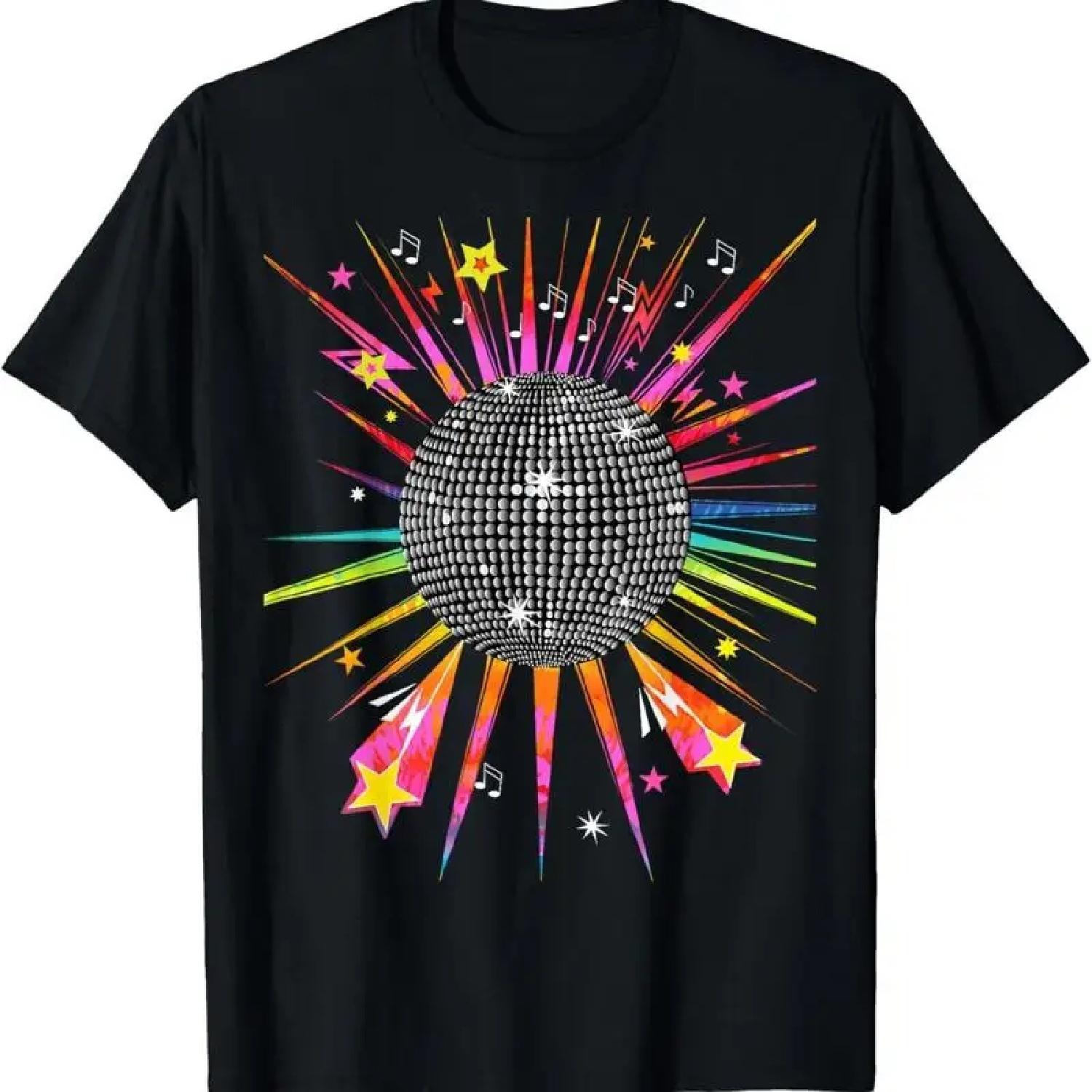 

Disco Ball 1970 S Tie Dye Vintage Retro Dance Party Costume T Shirt XXXXXL різнокольоровий