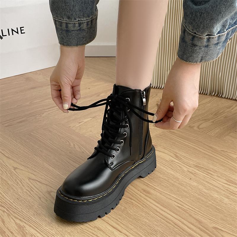 Platform Martin boots 2025 new spring and autumn single boots British style. Women's Martin boots