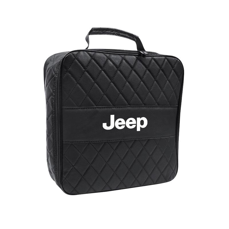 

Для автомобиля Jeep Зарядный пистолет Кожаная сумка Коробка для хранения Автоаксессуары Для Jeep Grand Cherokee Wrangler JK Gladiator Compass Rene