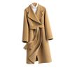 Women's Extra Long Wool Overcoat - Lace-up, Double-faced, Slim Fit, Over-the-Knee, Autumn & Winter Temperament