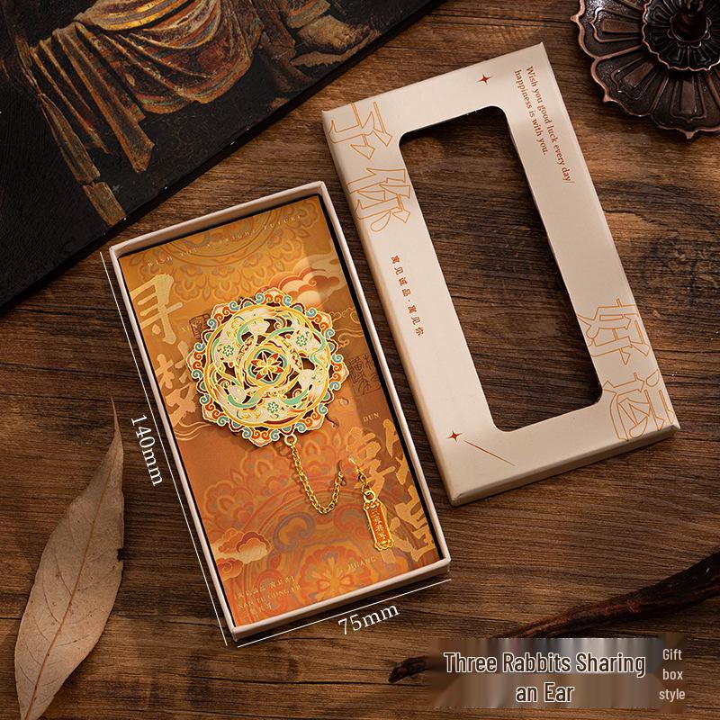 Dunhuang Murals Mogao Grottoes Apsaras Metal Cutout Pendant Bookmark - Classical Chinese Style by Palace Museum