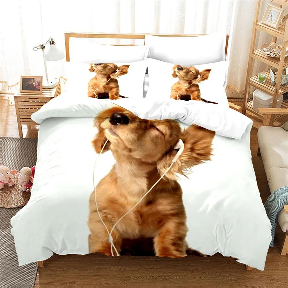 Copripiumino Cane Povero Cartone Animato Biancheria da Letto Invernale 2/3 Pezzi Bambini, Singolo Matrimoniale Queen King Piumini e Set Biancheria da Letto Set Letto Piumone Cane Gatto