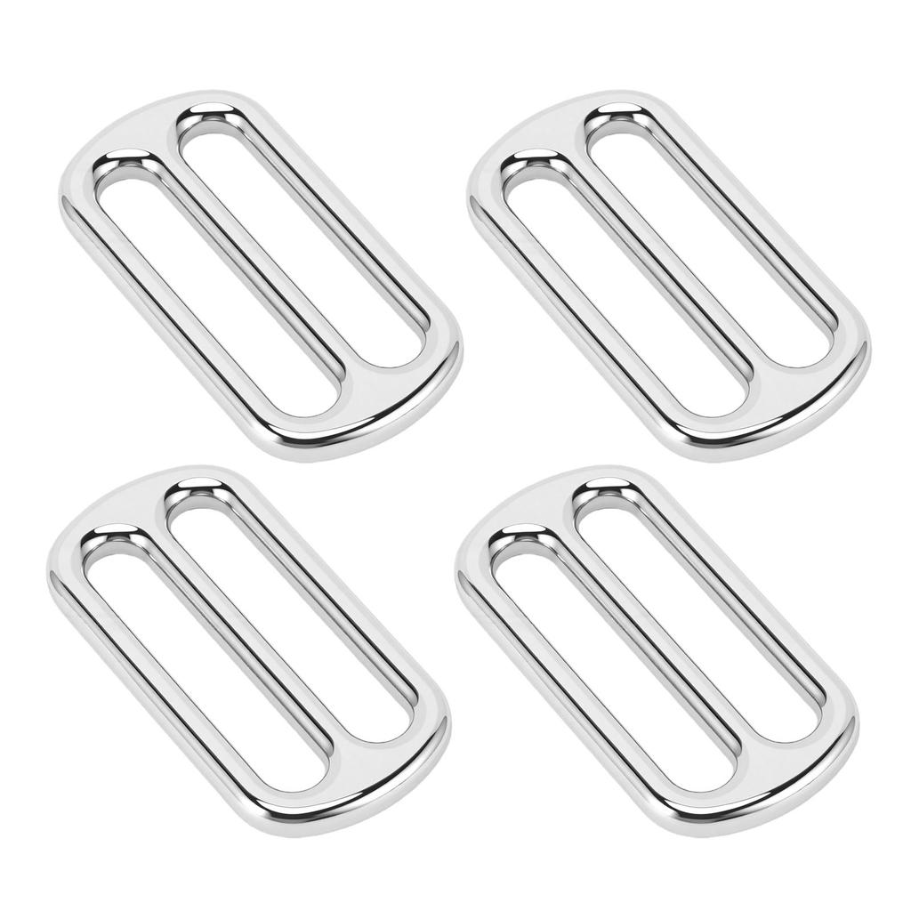 10PCS Webbing Buckles Strap Slide Adjuster Zinc Alloy Buckle for Clothing Backpack Belt Silver 49x26mm