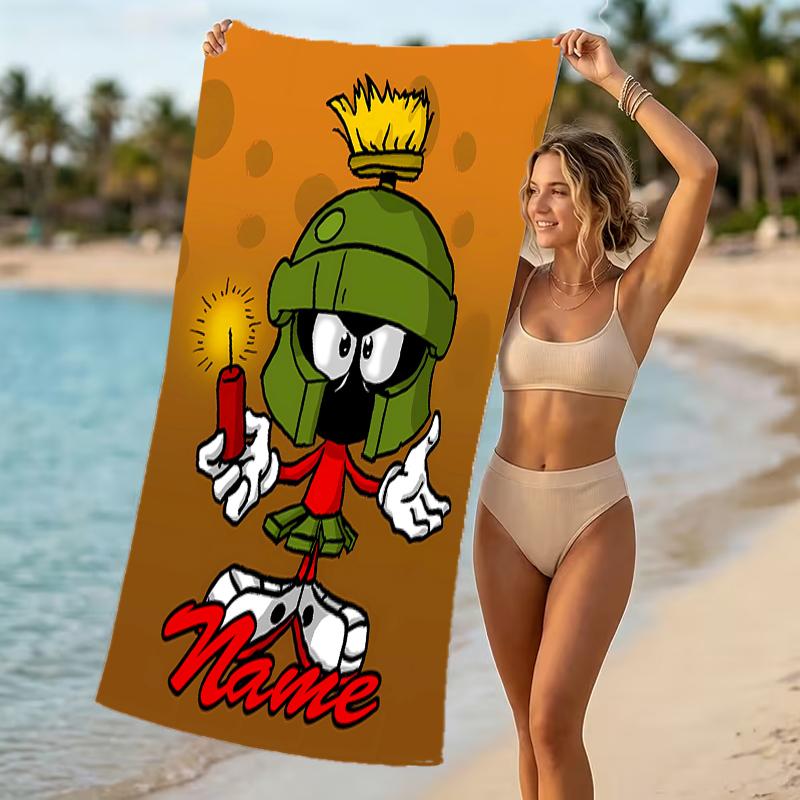 Customizable personalized beach towels Marvin the Martian themed designs.Suitable for the beach, yoga, sports;ideal as beach accessories