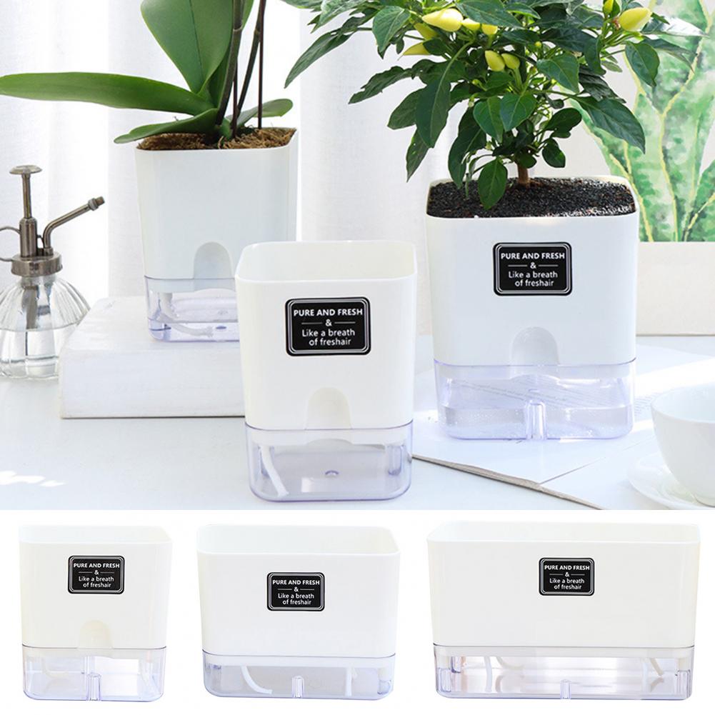 Self Watering Plant Pot With Drainage Holes High Strength Easy Care Visible Reservoir Indoor Outdoor Planter Pot Flower Vase
