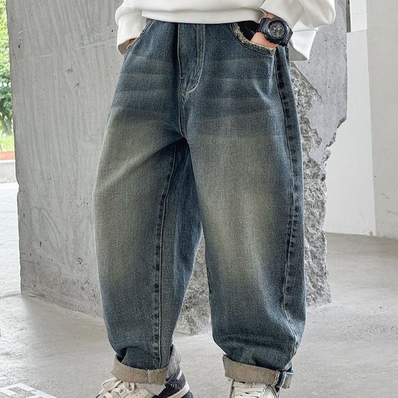 Children's Clothing Boys' Straight Leg Jeans Korean Children's Pants Handsome and Versatile Pants