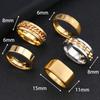 Stainless Steel Jewelry Casting Square Glossy Matte Ring Hip Hop Personality Titanium Steel Ring Five-Piece Set