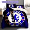 Chelsea FC Pattern Bedding Home Decoration Birthday Gift (1 * Duvet Cover + 2 * Pillowcase, Without Core)
