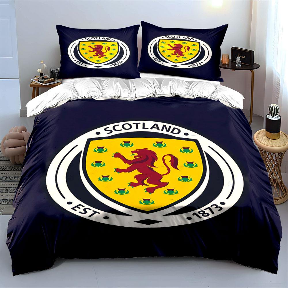 Set Biancheria da Letto Emblema Scozia Set Copripiumino Copripiumino Federe (1 * Copripiumino 2 * Federe, senza piumino)