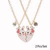 2 Stück/Set Beste Freunde Anhänger Halskette Für Frau Magnetisch Verstellbar Regenbogen Gänseblümchen Liebhaber Zerbrochenes Herz Kette BFF Schmuck Geschenke