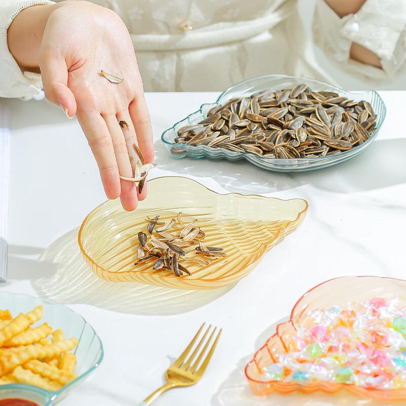 Kangxingda Plastic Transparent Snack Plates (Set of 5)