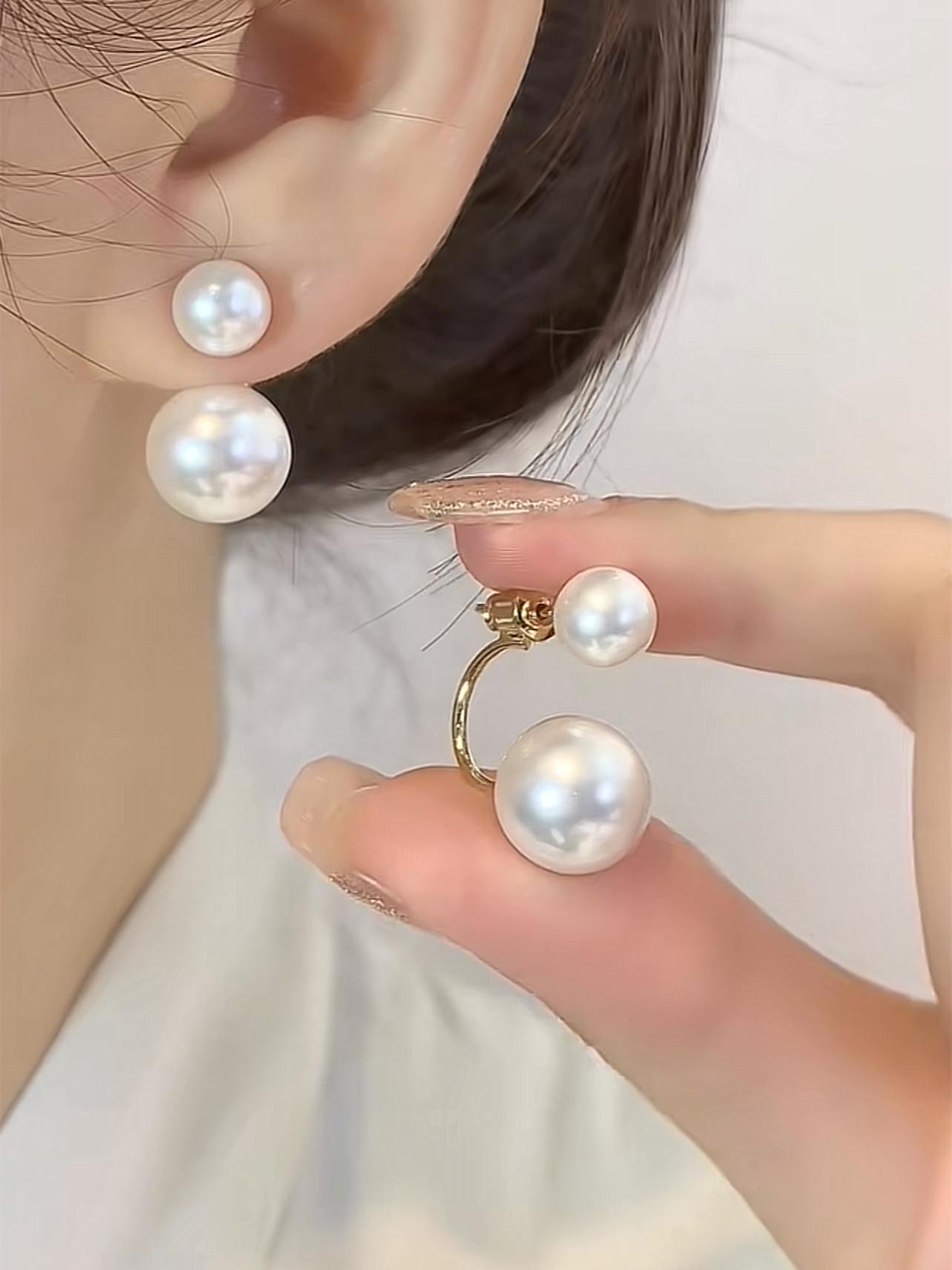 Elegant Pearl Stud Earrings with Anti-Allergy S925 Silver Needle