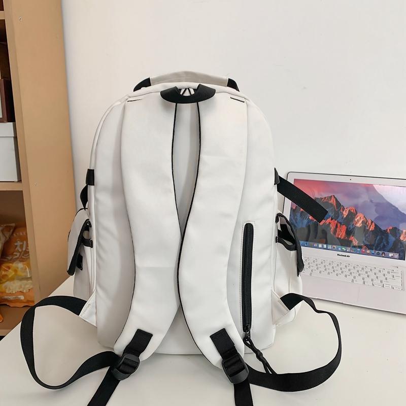 Female Solid Color Schoolbag Male Senior High School Student Backpack