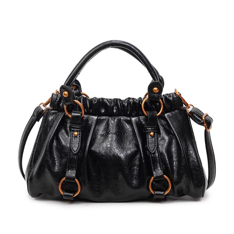 Folded Handbag Bag Women's New Retro Underarm Cloud Bag Dumpling Bag High-end Portable Shoulder Bag