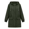 Trench da Donna con Cappuccio di Media Lunghezza Giacca Casual dalla Vestibilità Ampia per l'Uso Esterno Quotidiano