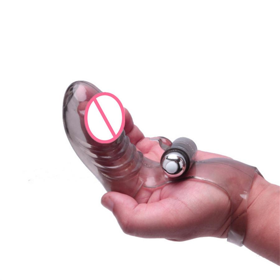 Female Masturbator Vibrator G Spot Massage Vibrating Finger Sleeve Silicone Funny Adult Products Sex Toys For Women Couples