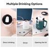 500ml/17oz 304 Borraccia in acciaio inox Doppio strato Tazza da caffè Tazza da latte con coperchio in plastica e manico