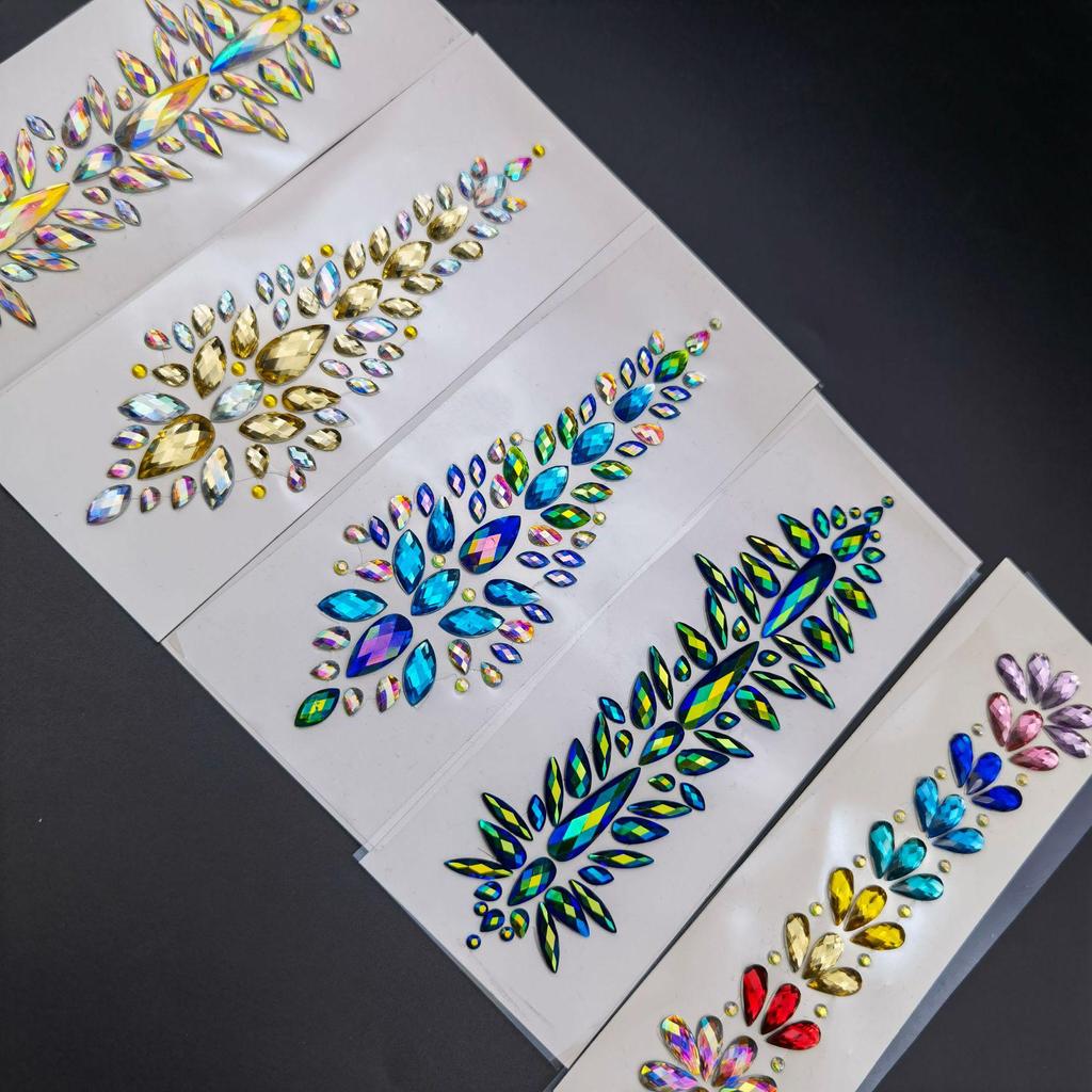 Rhinestone Masquerade Face Stickers for EDM & Carnival