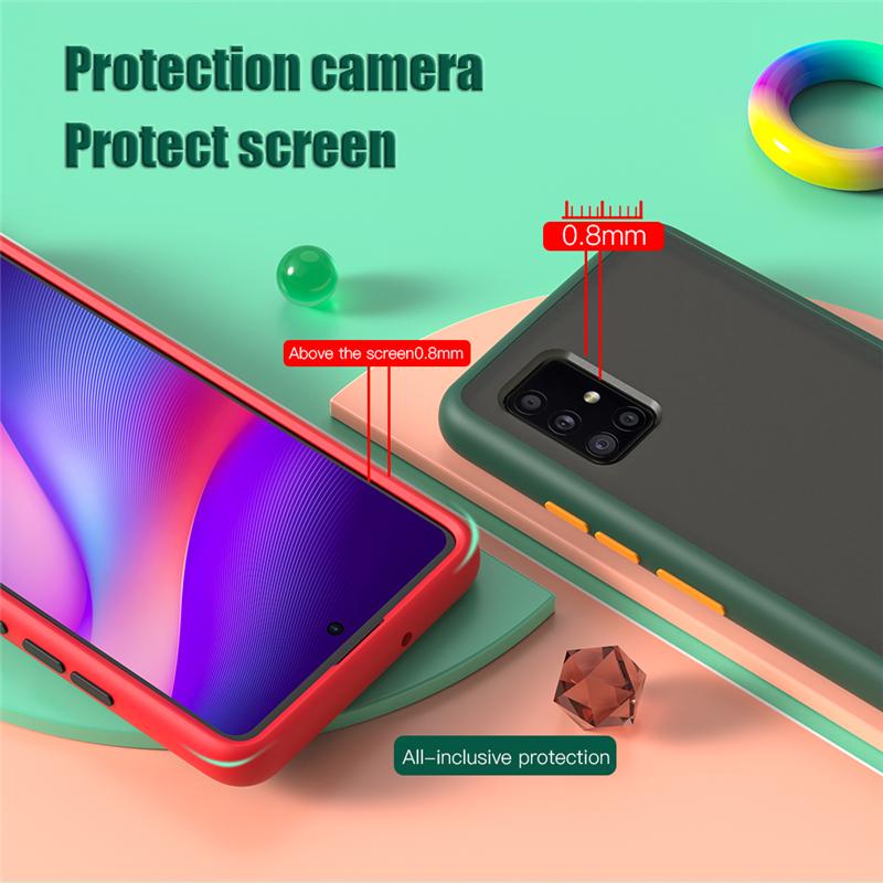 For Xiaomi Redmi Note 9S 9 Pro Max Case Fashion Matte Contrast Color Phone Cases For Redmi 9 9A 9C Note9 Transparent Hard PC Protective Back Cover