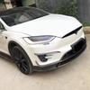 Compatible with Tesla Model X RZ: Carbon Fiber Front Lip & Bumper Diffuser Spoiler Kit.