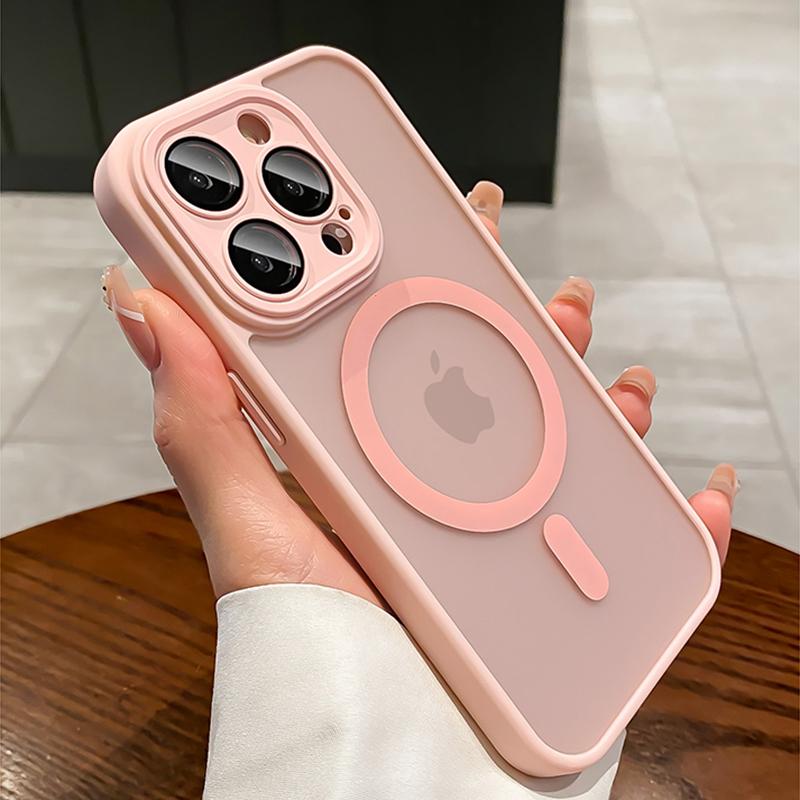 Luxury Matte Magnetic For Magsafe Translucent Case For iPhone  16 15 14 13 11 12 Pro Max Plus Glass Lens Wireless Charge Cover