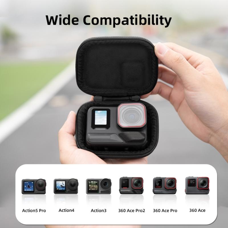 Durability Zippers Camera Pouch For Action 5Pro/4 Camera Gear Shockproof Design Multiple Device Compatibility Soft Interior