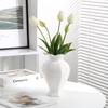 Elegant Embossed Ceramic Hydroponic Vase - Modern Minimalist Design