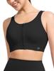 Yvette Sports High Plus Lace Cross Integrated Size Black Women's Non-Slip Bra, Front-Opening, Support, Sizes, Mesh, Sweat-Wicking, Quick-Drying, Back,