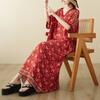 DIMANAF 2024 Plus Size Dress Women Summer V-Neck Sundress Bohemian Floral Print Loose Big Oversize Maxi Dress 9067
