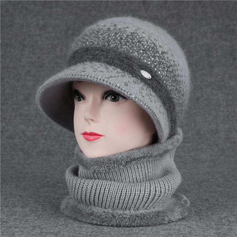 

Новая, женская, вязаная шапка, разноцветная, модная, толстая, теплая шапка с шарфом, зимняя шапка, шарфы one size