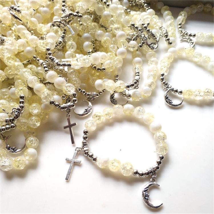 Adjustable Crosses Charm Beads Bracelets Fashionable Religious Jewelry for Men and Women