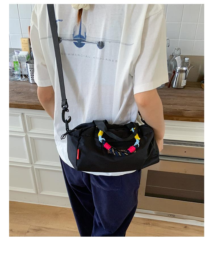 

Travel bag Japanese sports messenger bag simple casual outdoor handbag light bowling fitness shoulder backpack 25.5*14*16 чёрный