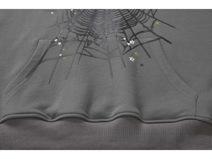 Sp5der 555555 Unisex Spinnennetz-Hoodie mit Schaumstoff-Schriftzug