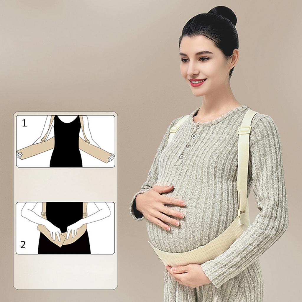 Ergonomisches Schwangerschafts-Bauchband mit Schultergurten Atmungsaktiver Schwangerschafts-Stützgürtel 120 cm Länge für Komfort & Halt