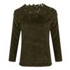 Women's Fashion Casual Solid Color Lace Stitching One-neck Lace Long-sleeved Sweater