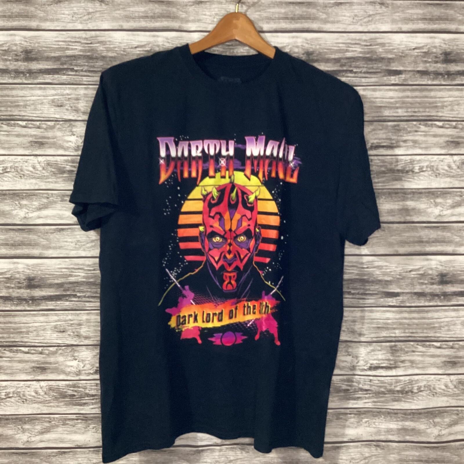 Star Wars Shirt Mens Large Black Darth Maul Graphic Tee Phantom Menace Unisex T-Shirt XL