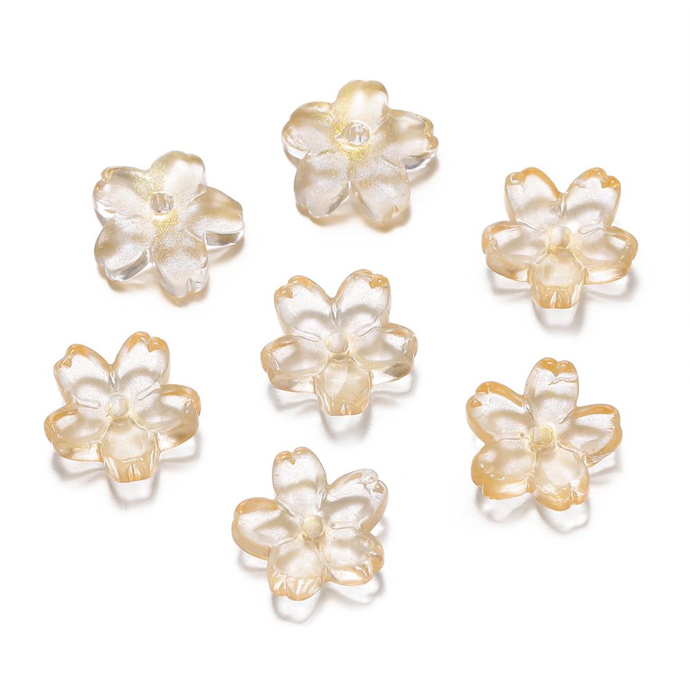 10Pcs/lot Glass Gradient Beads Cherry Blossom Scattered Beads Handcrafted DIY Production Jewelry Craft  Bracelet Accessories