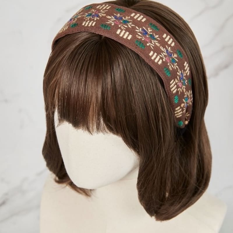 MAIA Garden Jacquard Hairband - Brown
